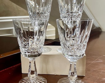 SET OF 4 Waterford Crystal Kylemore Water Goblet Glasses; Vintage Waterford Glasses Made in Ireland