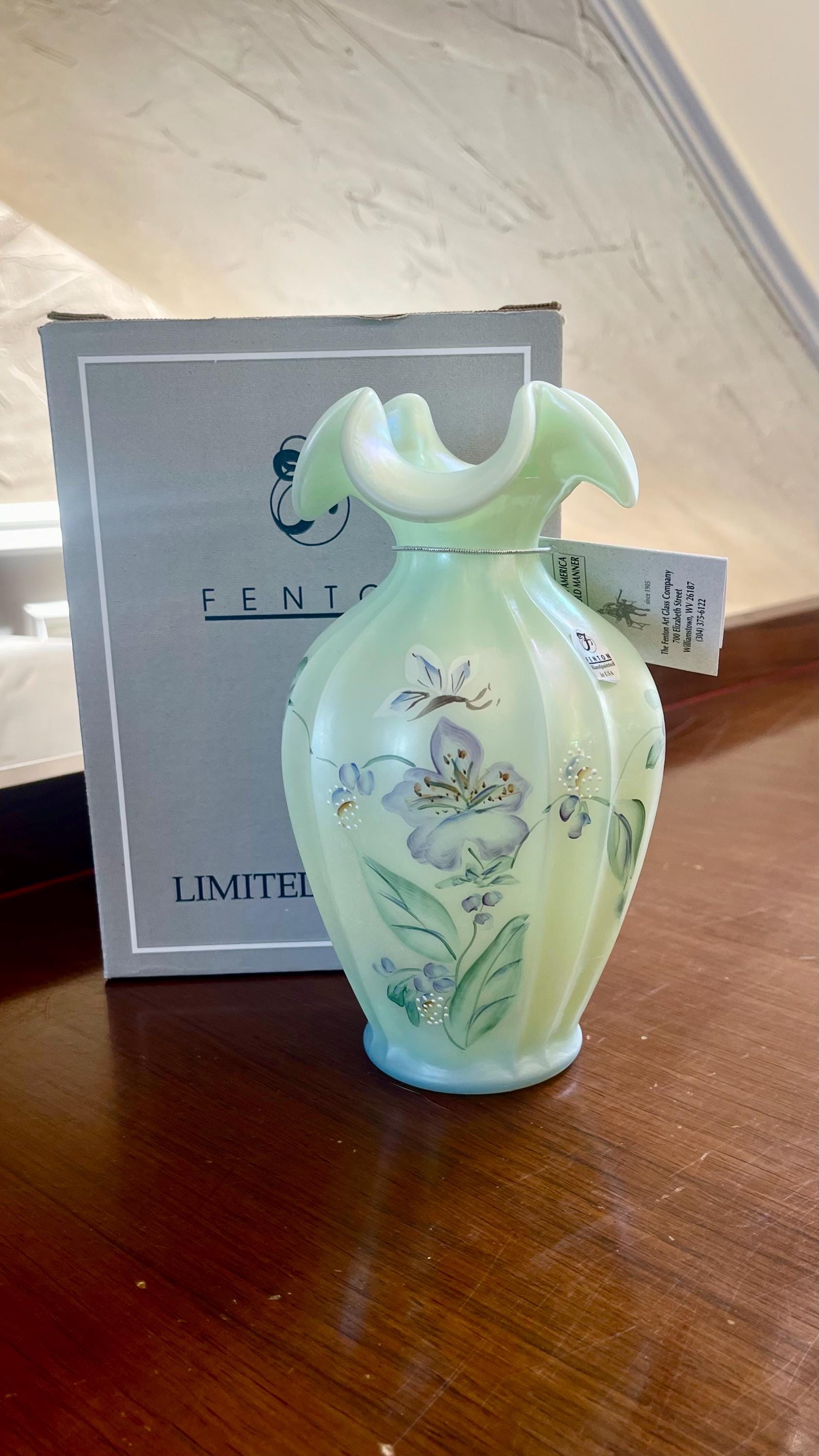 Fenton Vase Hand Painted - Etsy