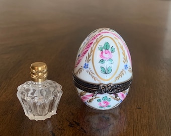 ヴィンテージ リモージュ 磁器 手描き 香水瓶 ボックス; リモージュ