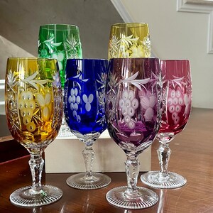 Set of 6 Ajka Marsala 8 Iced Beverage Colored Crystal Cut to Clear 15.8  Oz. Rare - Etsy