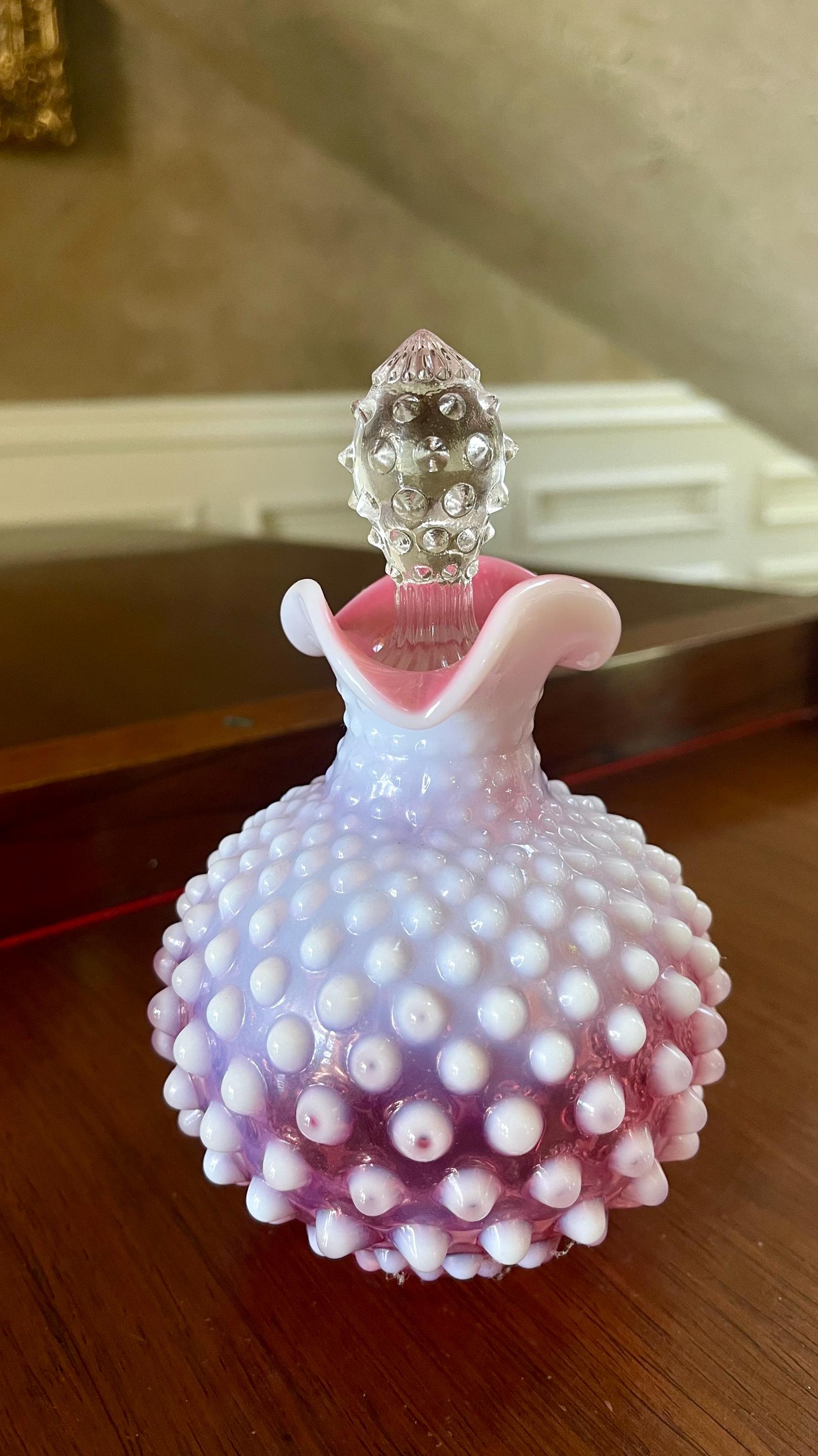 Fenton Glass Hobnail Cranberry Opalescent Cruet - Etsy