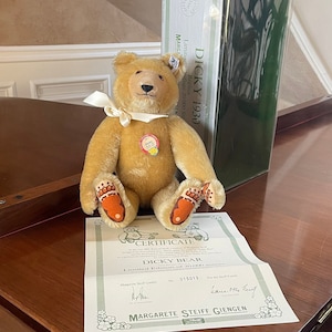 Steiff Dicky Teddy Bear 1930 Replica; Fully Jointed Steiff Limited Edition