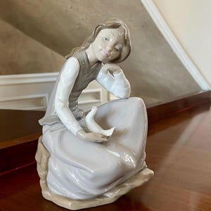 NAO by Lladro Girl With Dove Porcelain Figurine Made in Spain