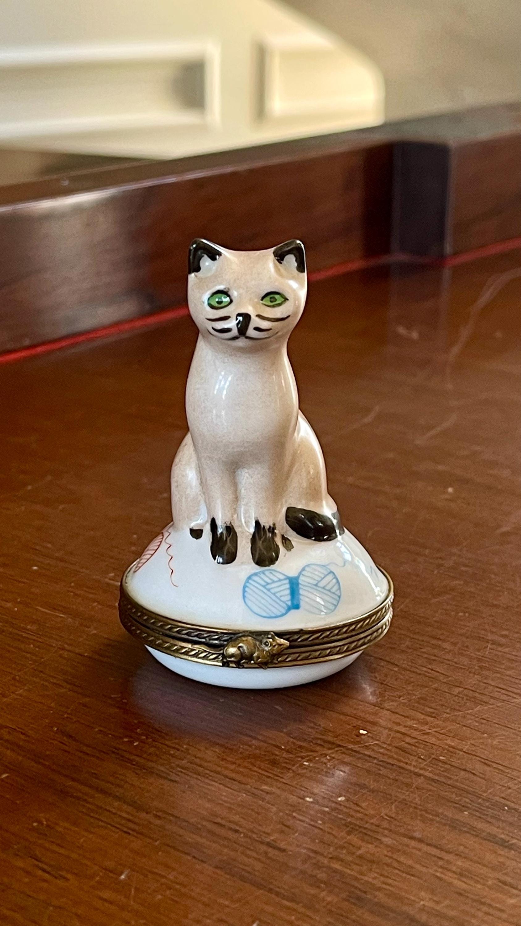 Limoges Cat Trinket Box - Etsy