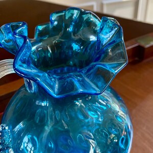 Fenton Ruffled Art Glass Coin Dot Optic Pitcher; Vintage Fenton - Etsy