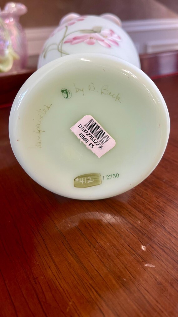 Fenton フェントン社製バーミーズグラス ヴァセリン フラワーベース Fenton フェントン社製バーミーズグラス ヴァセリン フラワーベース