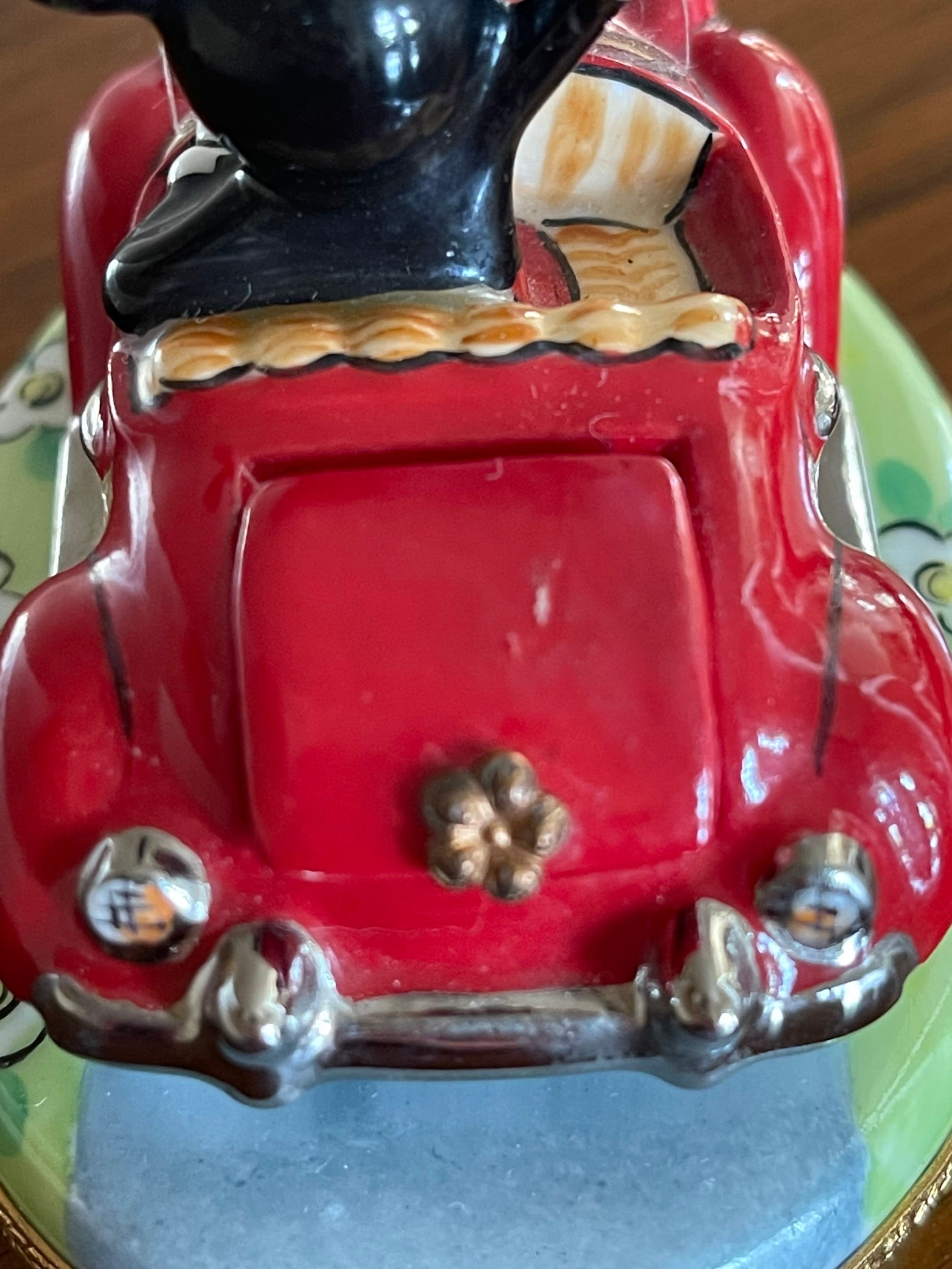Limited Edition Mickey Mouse Red Car Limoges Box; Artoria; Limoges