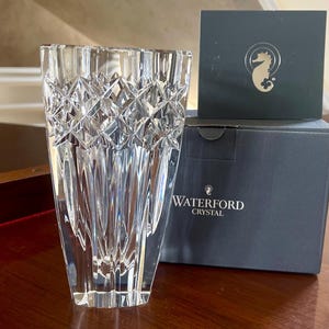 Waterford Crystal 7” Wallis Vase New in Box Made In Ireland Seahorse Mark; Waterford Flower Vase Brand New in Box
