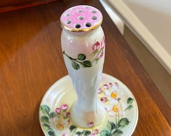 Porta alfileres de sombrero de porcelana vintage