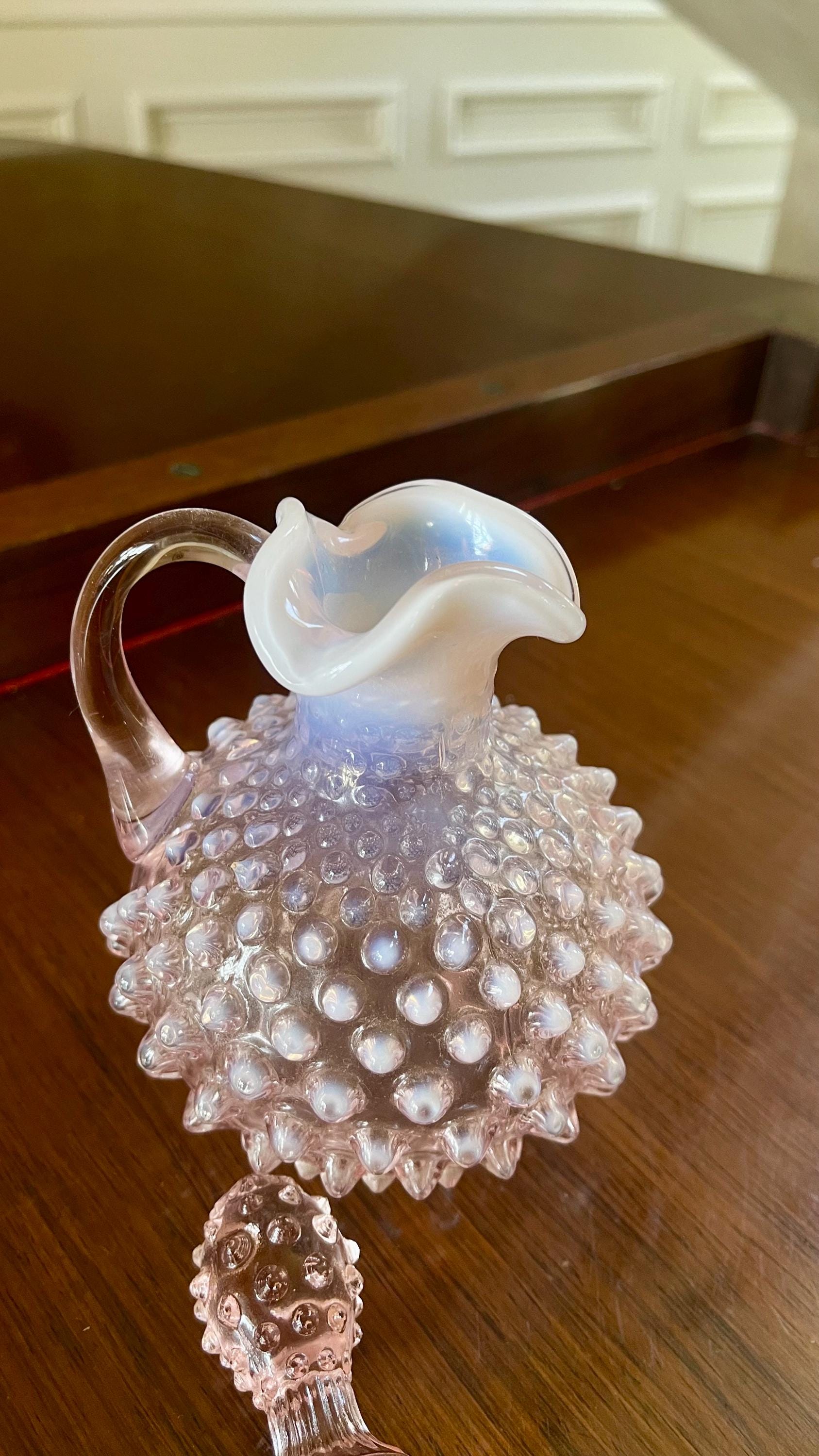 Vintage Fenton Glass Hobnail Pink Opalescent Cruet - Etsy