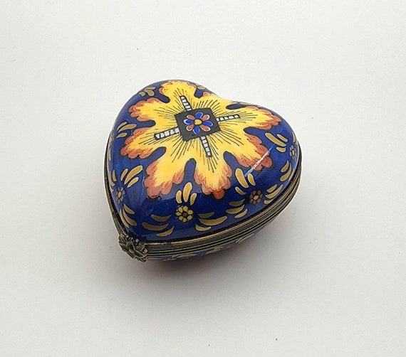 Limoges Porcelain Heart Box Limoges Trinket Box Collectible Etsy