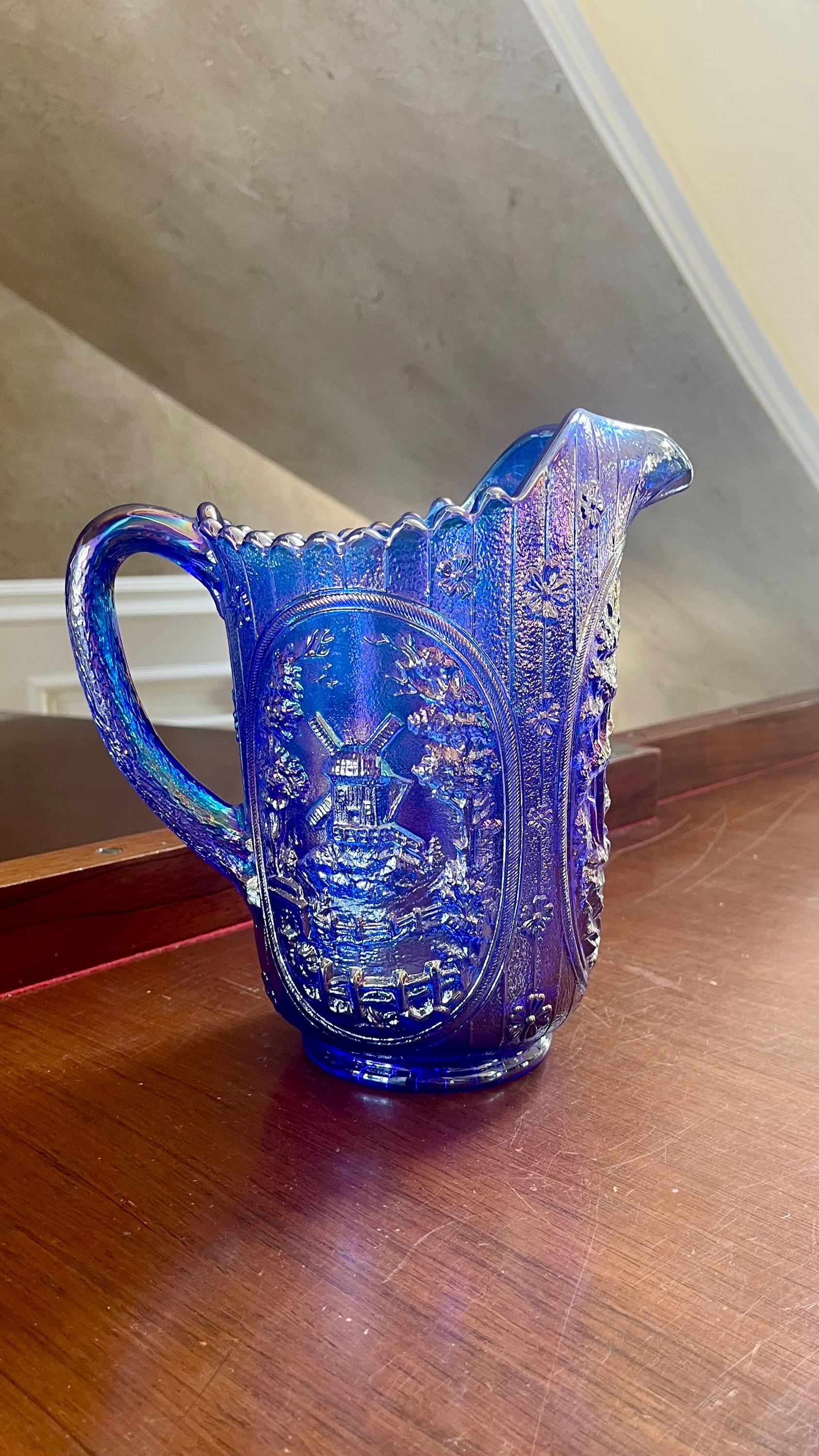 Carnival Glass Windmill Pitcher - Etsy