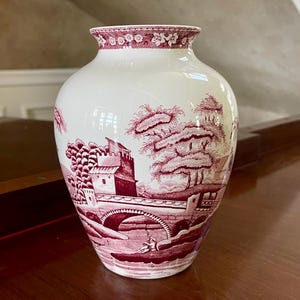 Spode Pink Tower Vase Made in England