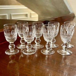 SET OF 8 Pc. Waterford Crystal Colleen Cordials 3 1/4” Tall 1 Ounce; Waterford Cordial Glasses