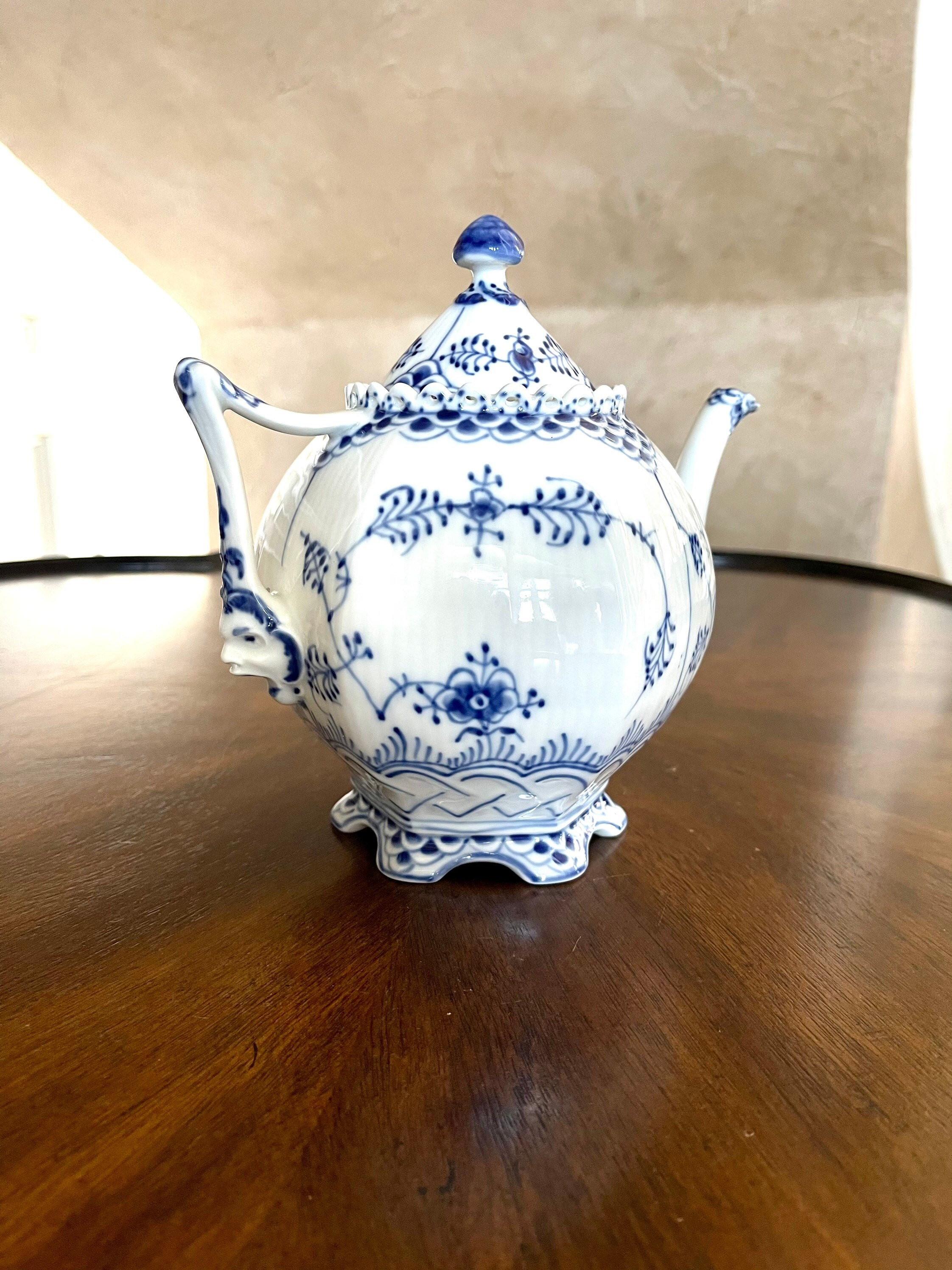 Royal Copenhagen Blue Fluted Full Lace Gargoyle Tea Pot Etsy