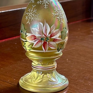 Fenton Hand Painted Limited Edition Glass Egg