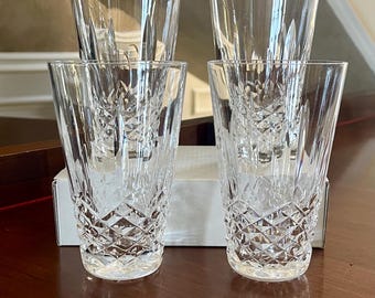 Juego de 4 vasos planos de whisky Waterford Crystal Kenmare de 227 ml y 12,7 cm de alto; vasos vintage Waterford Kenmare, fabricados en Irlanda.