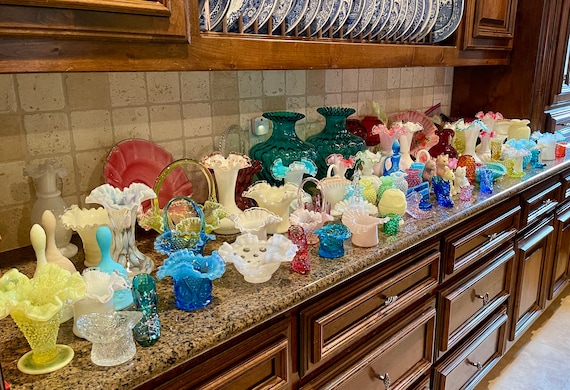 Fenton Art Glass・アンティークガラス Fenton Art Glass Apple Tree 5 PC Water / Pitcher & Glass Set