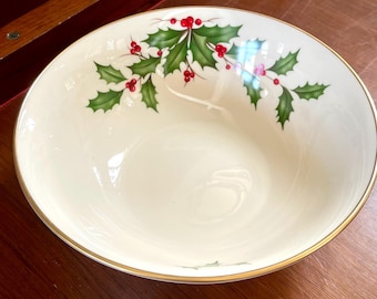 Lenox Holiday (Dimension) ronde groenteschaal met gouden rand, VS