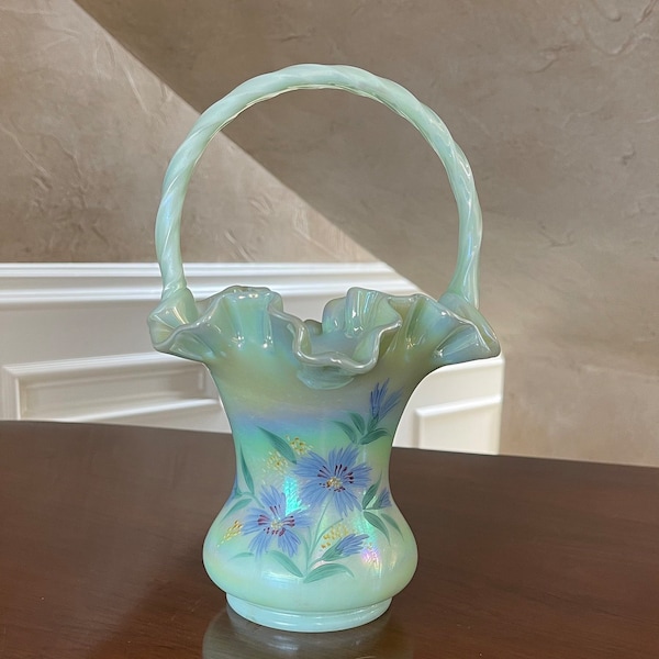 Fenton Glass Basket Etsy