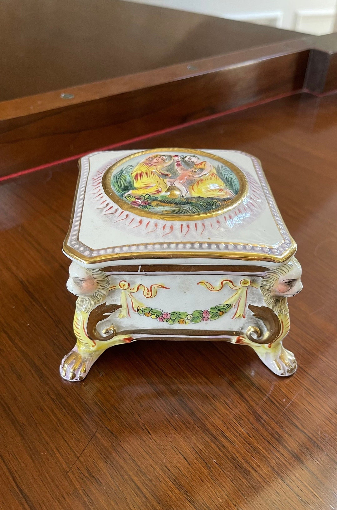 Vintage 1941 Capodimonte Jewelry Box Made in Italy Etsy