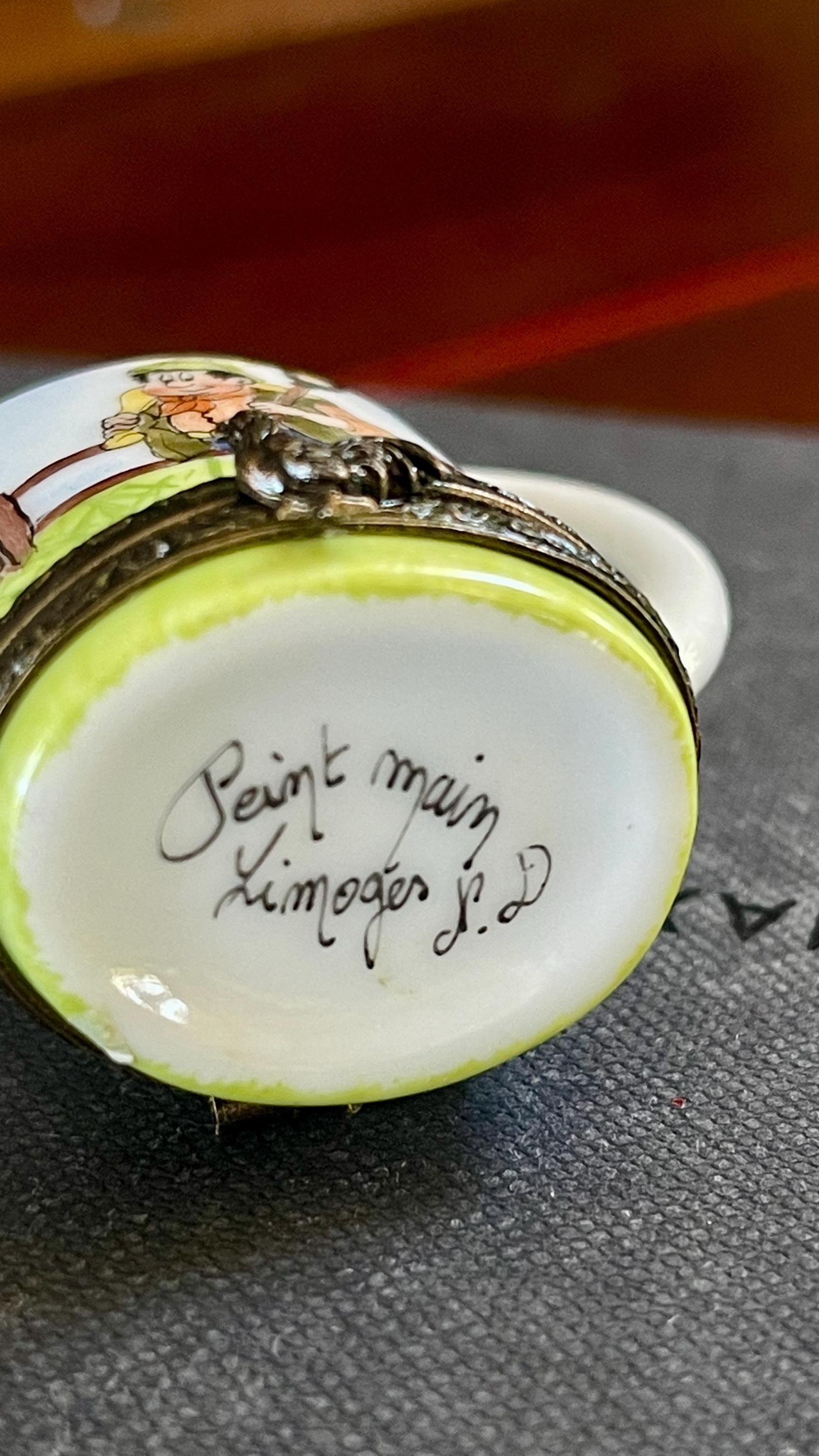 リモージュ農夫のじょうろ小物入れ；リモージュ小物入れ；リモージュ