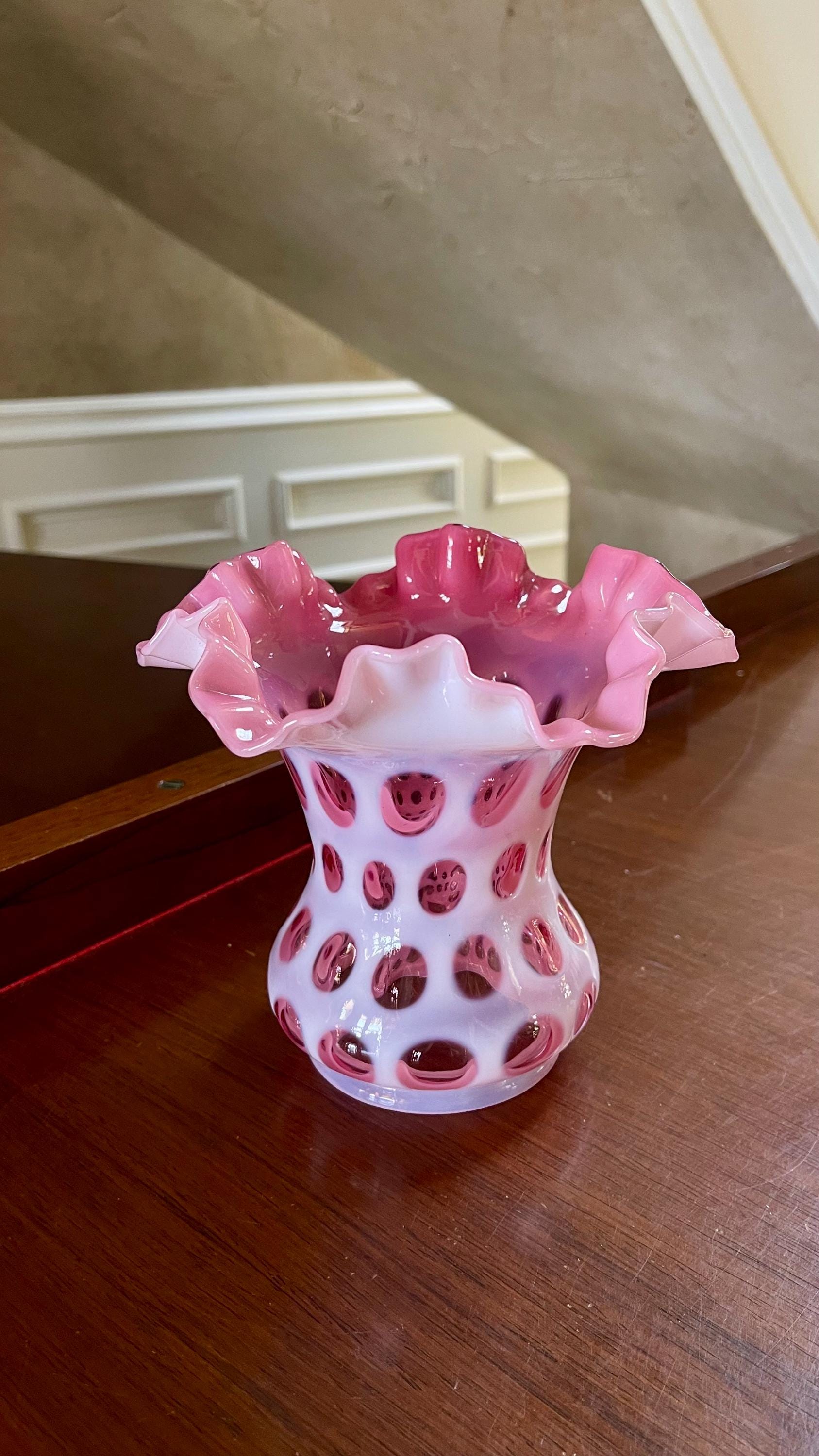 Fenton Cranberry Coin Dot Shade - Etsy