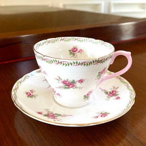 Shelley Rose Sprays Cup and Saucer Set; Shelley Fine Bone China Made in England