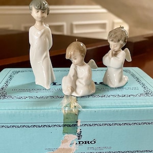 Lladro Mini Angels Christmas Ornaments Set of 3 No. 1604