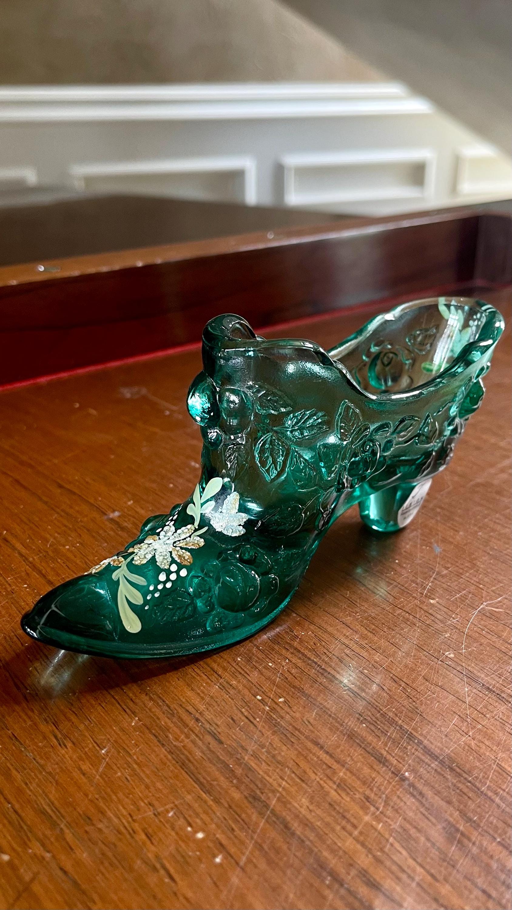 Fenton Glass Shoe - Etsy