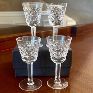 SET OF 4 Pc. Waterford Crystal Alana Small Licquer Cocktail Cordial 3 1/2” 1 ounce Glasses