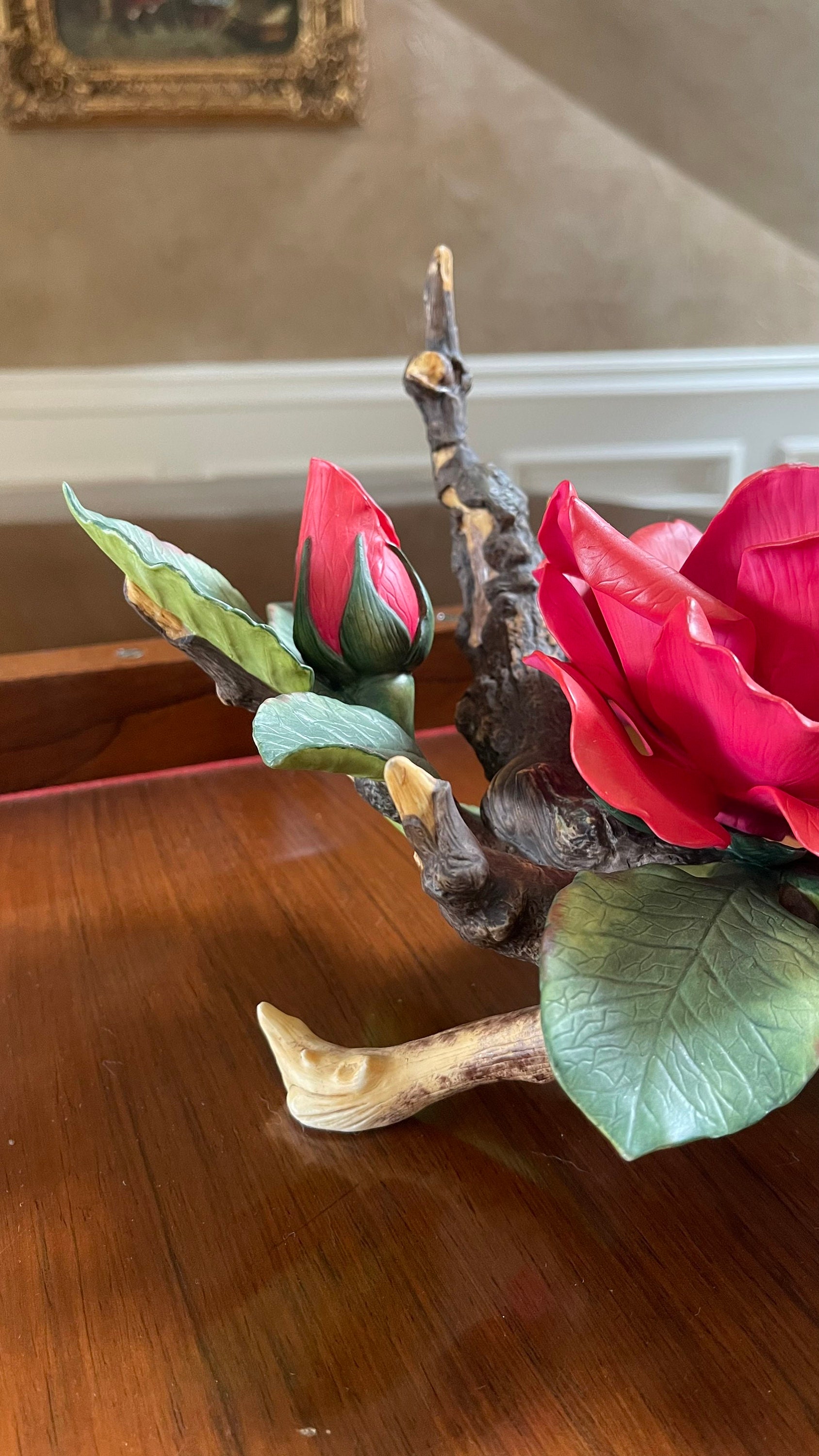 Large 10” Wide Franklin Mint 1987 the American Glory Rose on