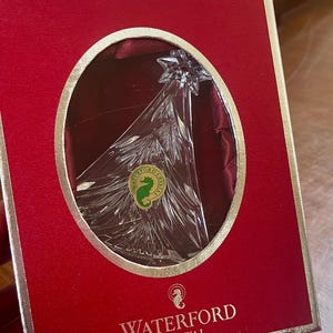Waterford Crystal Christmas Tree Ornament New in Box With Enhancer