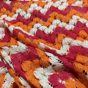 NEW High Class Designer Stretch Zigzag Knitted Lace Fabric