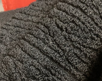 NEW High Class jet black jacquard stretch jersey wool fabric