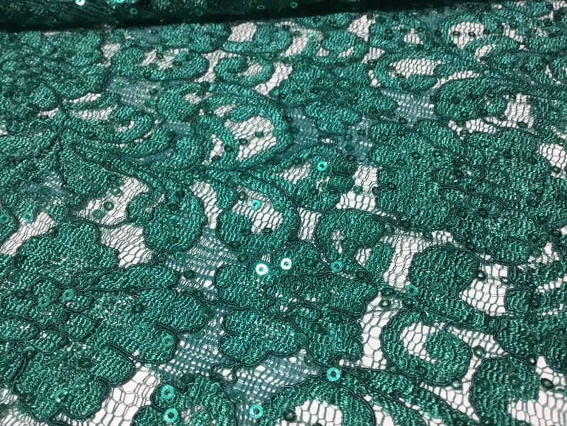NEUE italienische grüne Farbe corded Pailletten Spitze Stoff | Etsy