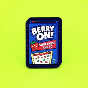 Berry On! | 1.1 x 1.5 Inch | Frosted Toaster Pastry EDC PVC Morale Patch | Hook & Loop