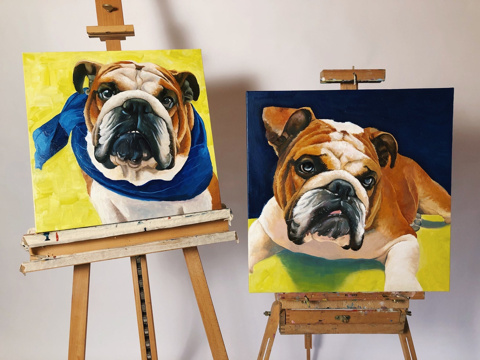 Öl Portrait auf Holz Leinwand vom Foto personalisiertes Hunde Etsy