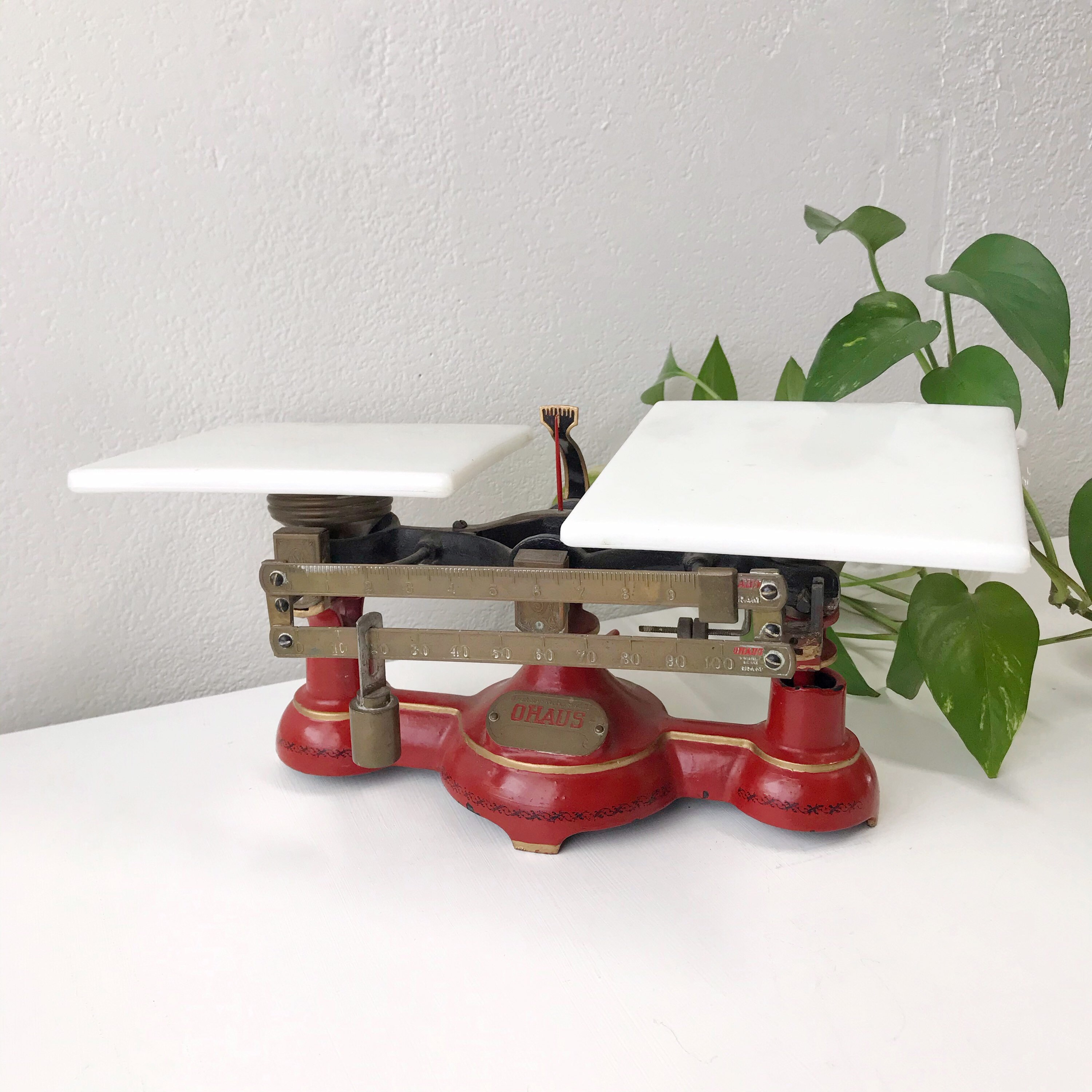 Vintage Ohaus Cast Iron and Brass Balance Scale Newark Etsy