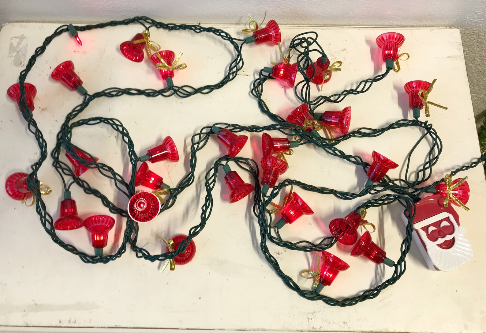 Holiday Time Red Bell Christmas Lights With Garland and Wreaths Etsy