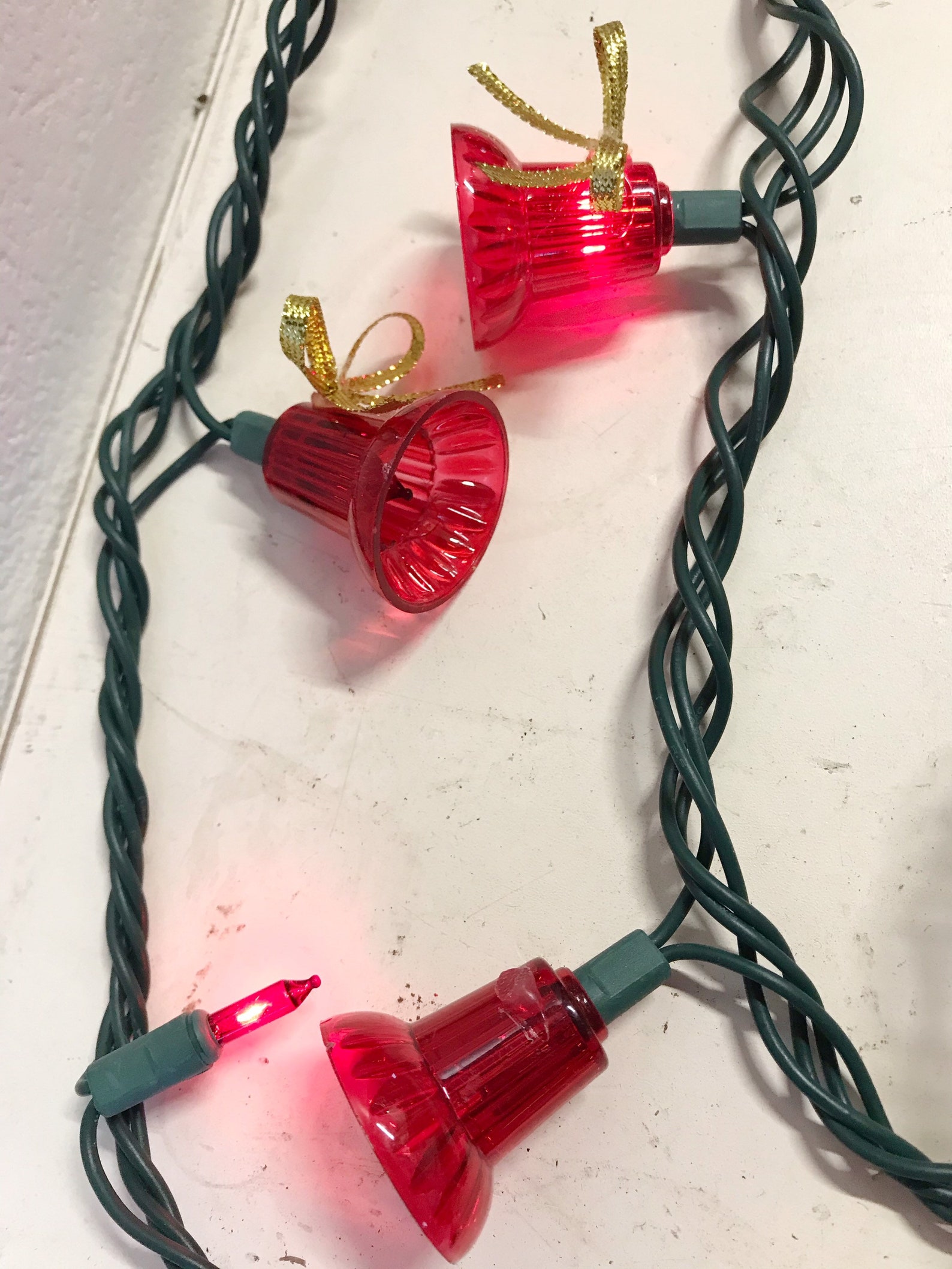 Holiday Time Red Bell Christmas Lights With Garland and Wreaths Etsy