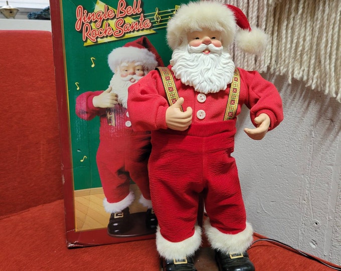 Jingle Bell Rock Santa Animated Dancing Singing Santa Claus Etsy