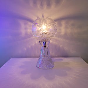 Vintage Mid Century Glass Table Lamp 11 inches tall