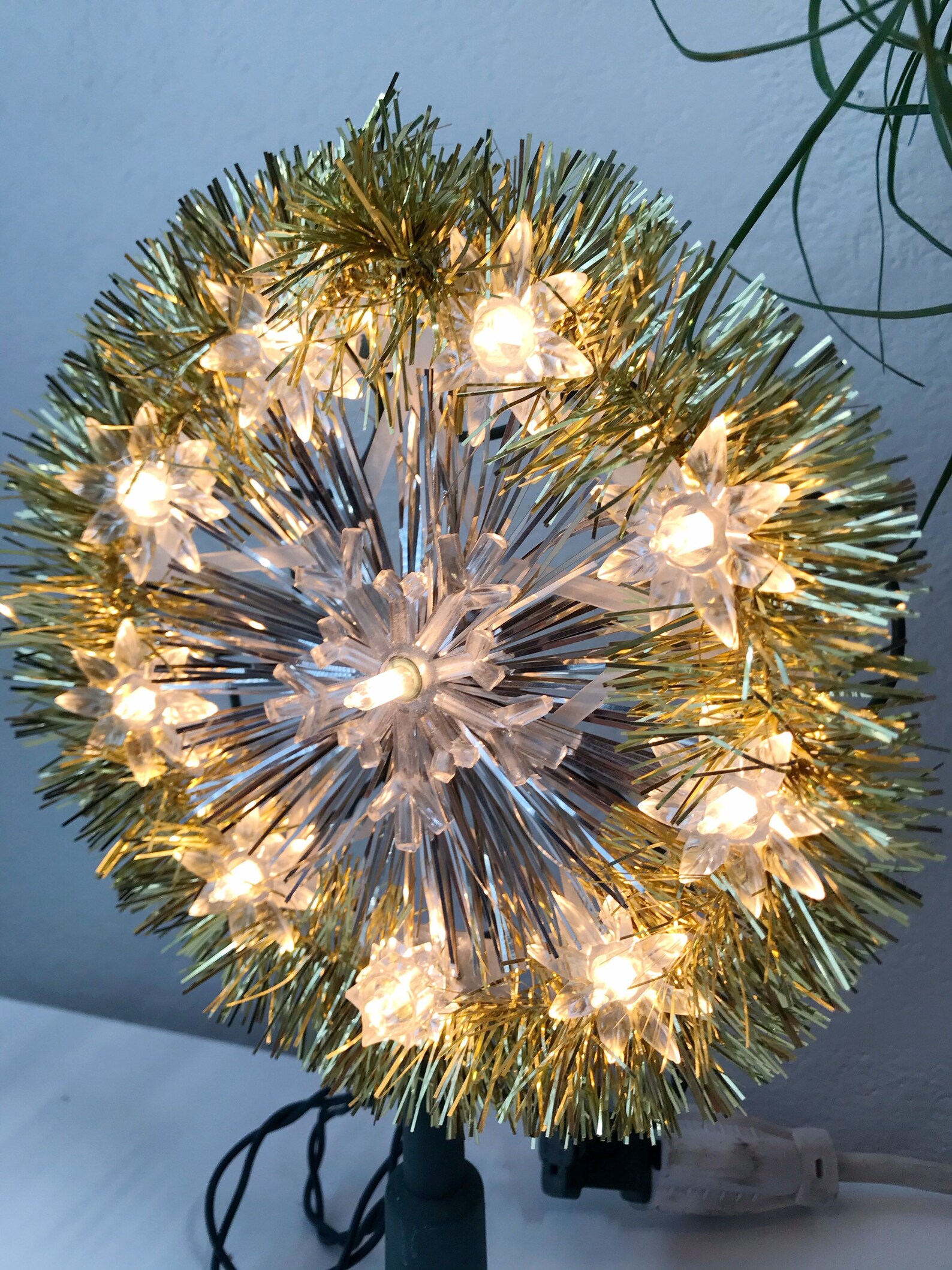 Vintage Tinsel Christmas Tree Topper Star Etsy