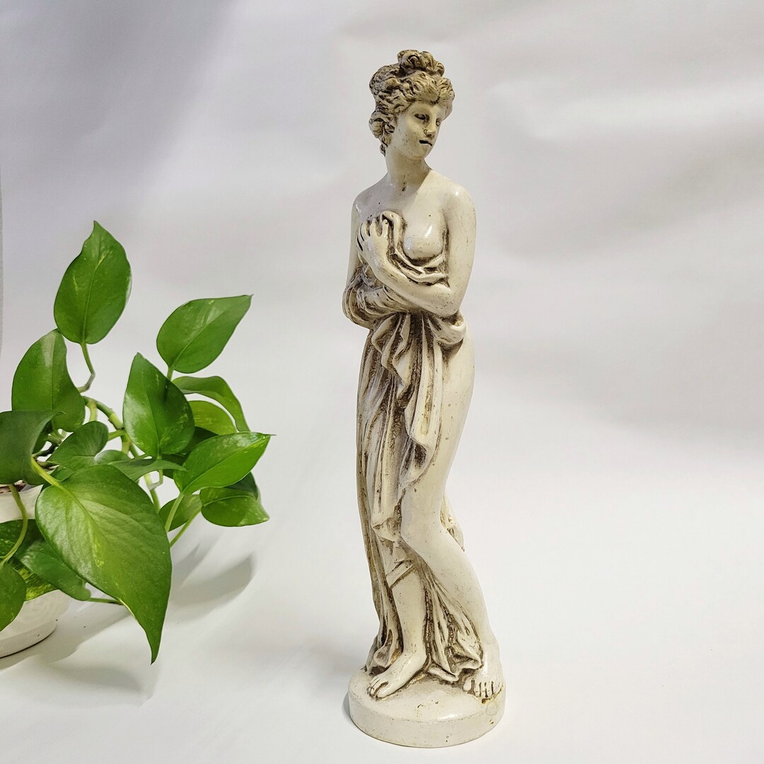 Vintage Oil Lamp Goddess Figurine Etsy