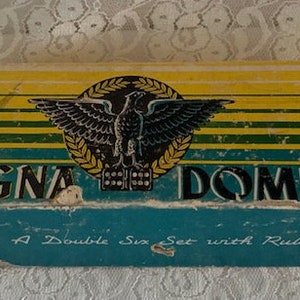 Vintage Magna Dominoes by Milton Bradley, Magna Dominoes 225 1975 Milton Bradley, 1975 prop, Morethebuckles