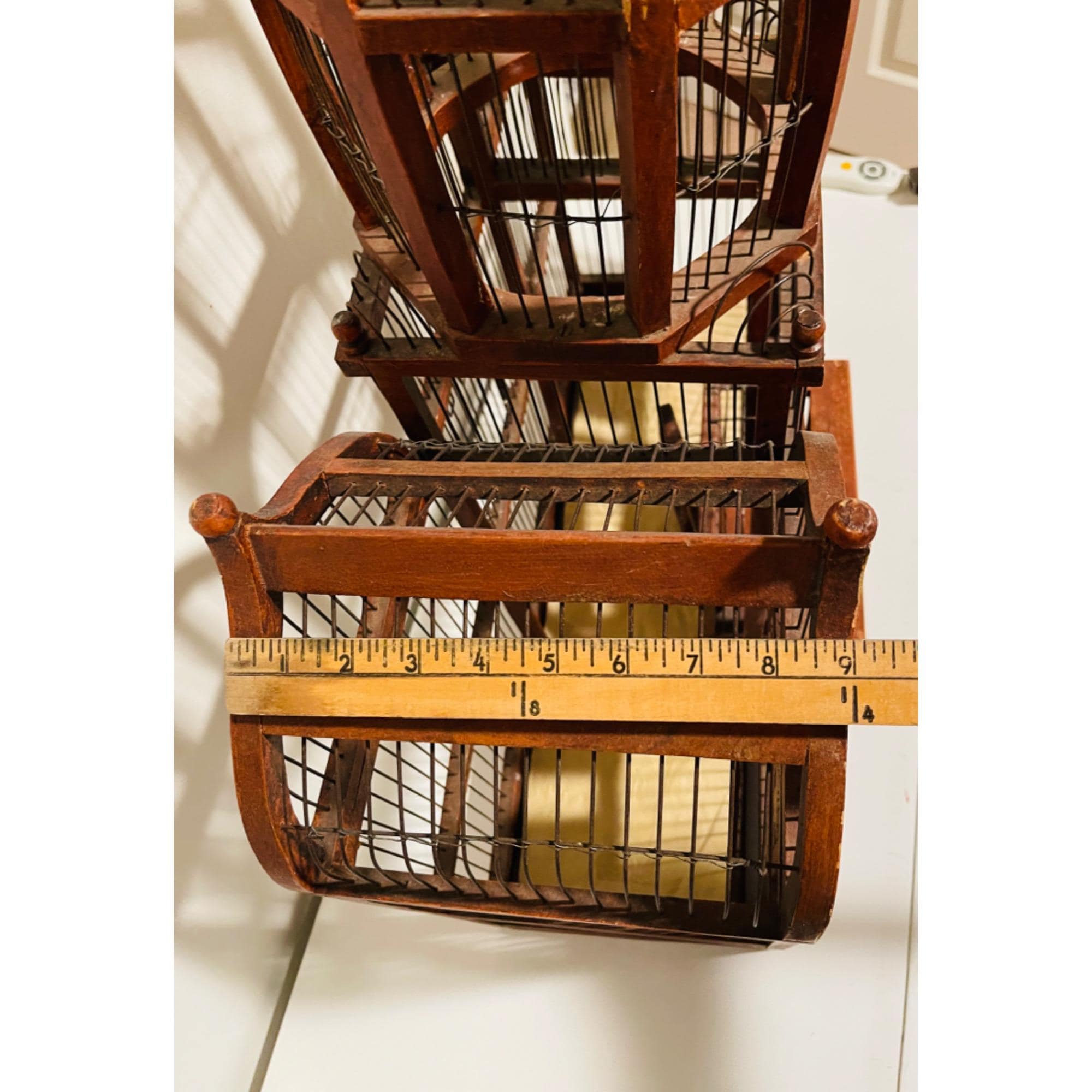 ロイズ　アンティークス　バードゲージ Vintage Bird Cage French Victorian Wood + Wire Dome Antique