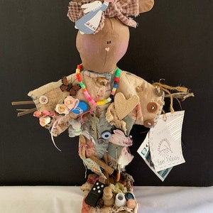 Vintage Hand Made Stick Bunny, very unique and one of a kind. Great Easter Decoration, perfect for a collector 16 inches tall