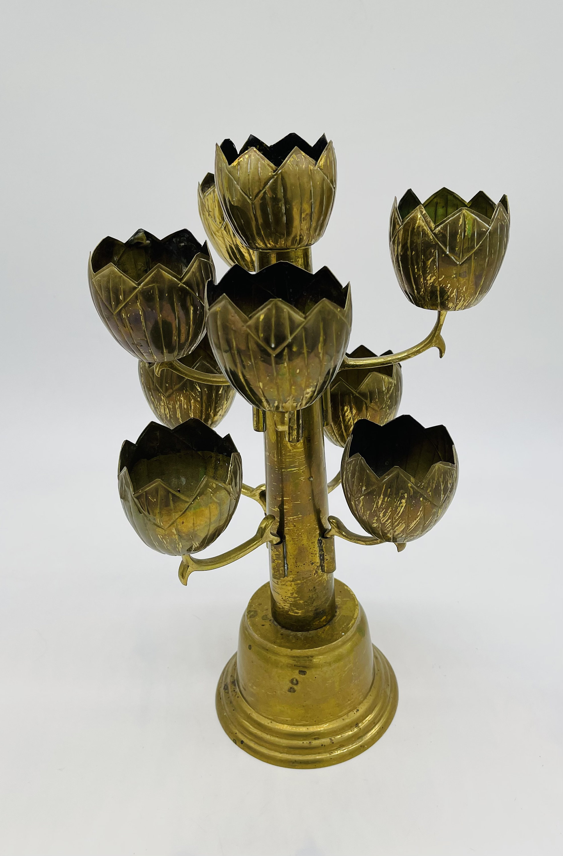 Rare! Feldman Lighting 9 cup Lotus Flower Candelabra 1950s-1960s? Mid Century