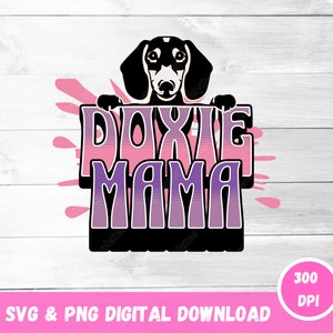 Dachshund Mama Retro SVG PNG: Doxie Wiener Dog (Digital Download)